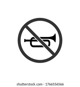 Don't honk, no sound signal. Vector illustration.