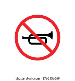Don't honk, no sound signal. Vector illustration.