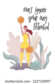 "Don't ignore your own potential" card, vector