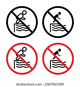 Nicht springen verbotene Vektorgrafik-Set. Springen Sie nicht in das Billardsymbol für UI-Designs.