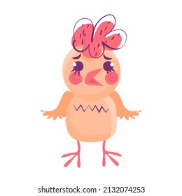 I don't know. Confused chicken. Can be used for social media as sticker or t-shirt print design. Isolated vector illustration.