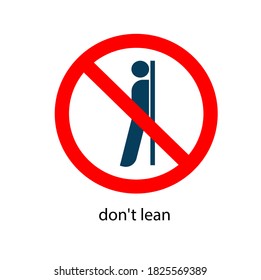 Don't lean back. Prohibiting sign. Icon. vector illustration