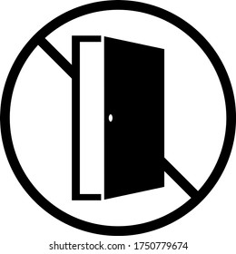 don't leave the door open vector icon