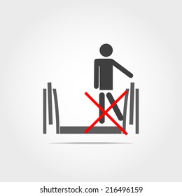 don't leg touch escalator icon