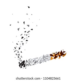 Don't let yourself down by cigarette.
No smoking. Stop burning life. Abstract design shatter shape vector