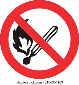 don't light fire safety sign vector