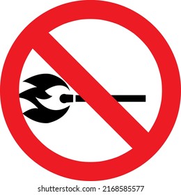 Don't light fire, stop bonfire, fire ban, fire hazard sign isolated on white background.eps
