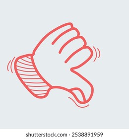 don't like icon social media elements vector doodle illustration, hand drawn elements