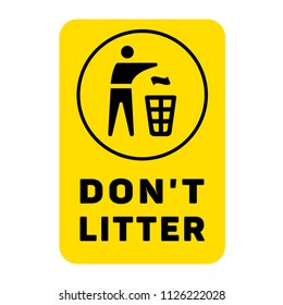 Don't Litter Vector Sign