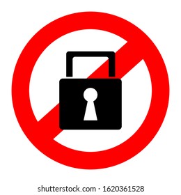 don't lock it sign symbol vector