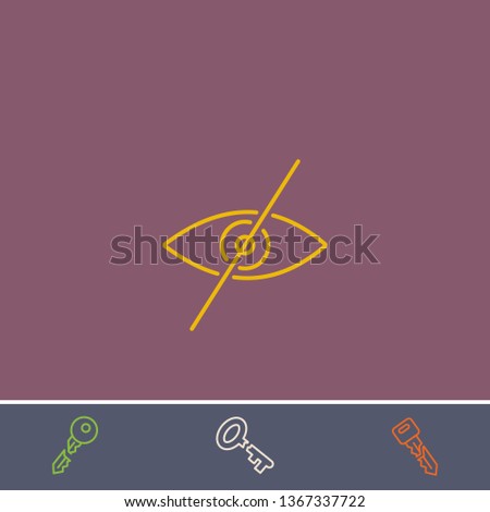 dont look eye vector line icon.Basic element illustration.dont look eye vector outline symbol design.Bonus broken key graphic concept