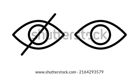 don't look eye watch. eye watch. Line art illustration. Vector illustration. Stock image. 