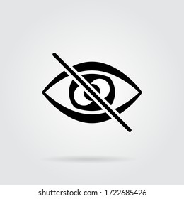 Don't look icon. No looking, watching prohibition sing. Privacy, confidentiality, secret symbol. Flat design. Stock - Vector illustration