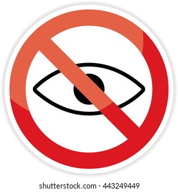 Don't look sign on white background.vector illustration