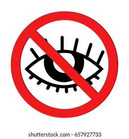 Don't look sign on white background.vector illustration