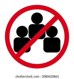 don't make a crowd of several people, prohibited vector illustration