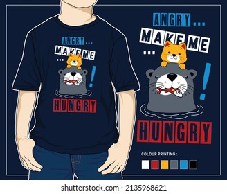 don't make me angry, vector animal cartoon illustration design graphic for print