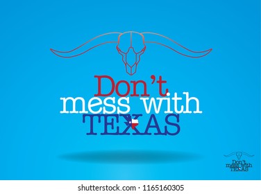 Don't mess with Texas logo design with Map, Vector EPS 10.