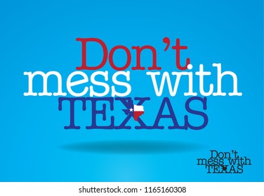 Don't mess with Texas logo design with Map, Vector EPS 10.