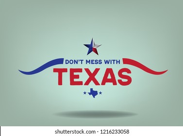 Don't Mess with Texas logo design with small map, vector eps 10.