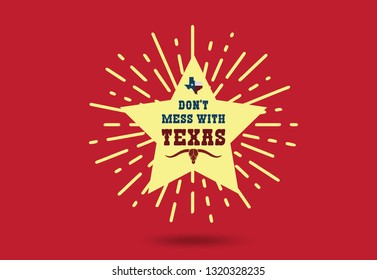 Don't Mess with TEXAS logo design concept, Vector EPS 10.