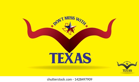Don't Mess with Texas. logo design concept, vector eps 10.