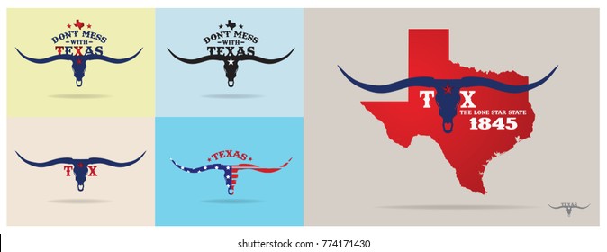 don't mess with texas with map, vector eps10.