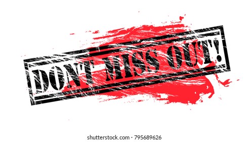 dont miss out vintage vector stamp