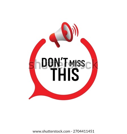 don't miss this on white backgrond