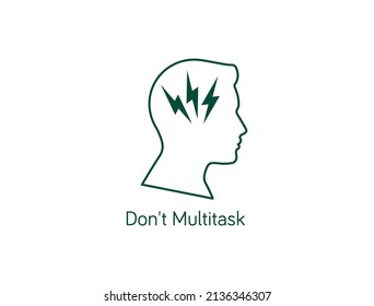 don't multitask icon for students logo vector illustration