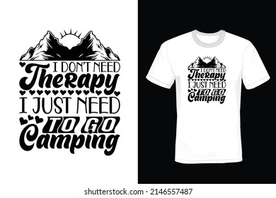 Camping T-Shirt-Design, Vintage, Typografie