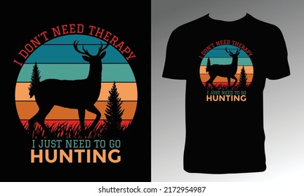 Ich brauche keine Therapie, ich muss nur gehen Jagd Vintage T Shirt Design. 