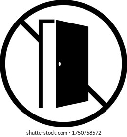 Don't Open Door Vector Icon, No Exit Vector Icon