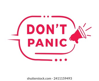 Don't panic badge icon. Modern Banner design element. vector art on white background.