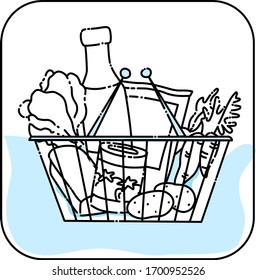 Don't panic buy and stockpile. shopping in supermarket.