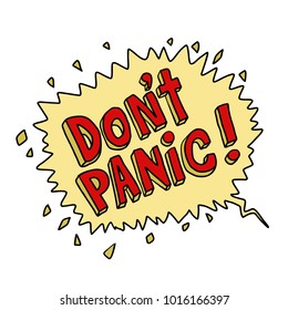 dont panic comic book pop art bubble. Comic book cartoon illustration retro drawing