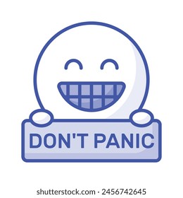 Diseño del Vector del emoji del pánico, Vector de estilo plano personalizable