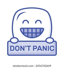 Dont panic emoji vector design, customizable flat style vector