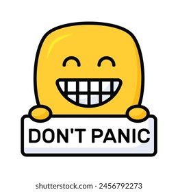 Diseño del Vector del emoji del pánico, Vector de estilo plano personalizable