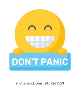 Dont panic emoji vector design, customizable flat style vector