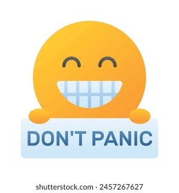 Diseño del Vector del emoji del pánico, Vector de estilo plano personalizable