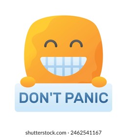 Dont panic emoji vector design, customizable flat style vector