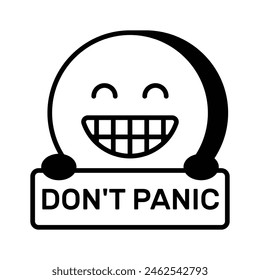 Dont panic emoji vector design, customizable flat style vector