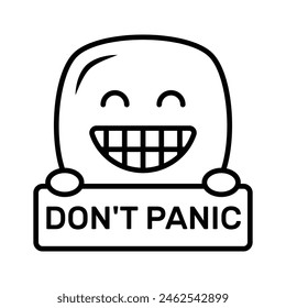 Dont panic emoji vector design, customizable flat style vector