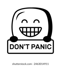 Dont panic emoji vector design, customizable flat style vector