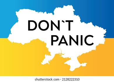 Dont panic flat vector illustration. War and crisis in Ukraine. 
