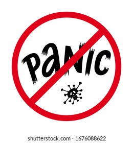 Don't panic icon vector. Linear style sign for mobile concept and web design. Symbol illustration. Business concept with text. Flat clipart on white background.
