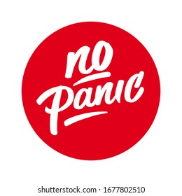 Don't panic icon vector. Linear style sign for mobile concept and web design. Symbol illustration. Business concept No panic with text. Flat clipart on white background.