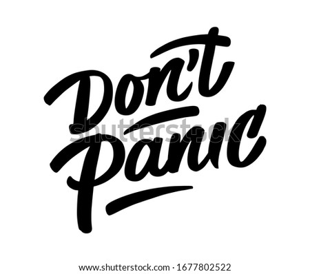 Don't panic icon vector. Linear style sign for mobile concept and web design. Symbol illustration. Business concept logo with text. Flat clipart on white background.