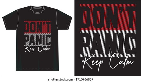 don't panic keep calm typography for print t shirt